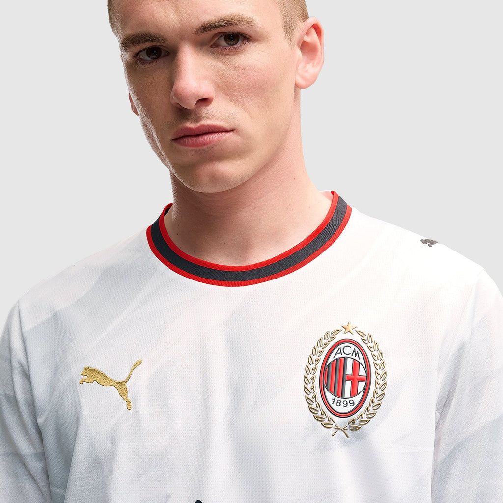AC Milan 2026/27 Away Jersey - Collar and crest detail on model