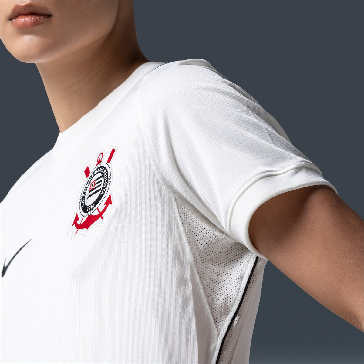 Corinthians 2026/27 Home Women's Jersey - side and shoulder detail on model