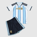 Argentina Kids Home Jersey 2026 World Cup — shirt and shorts kit