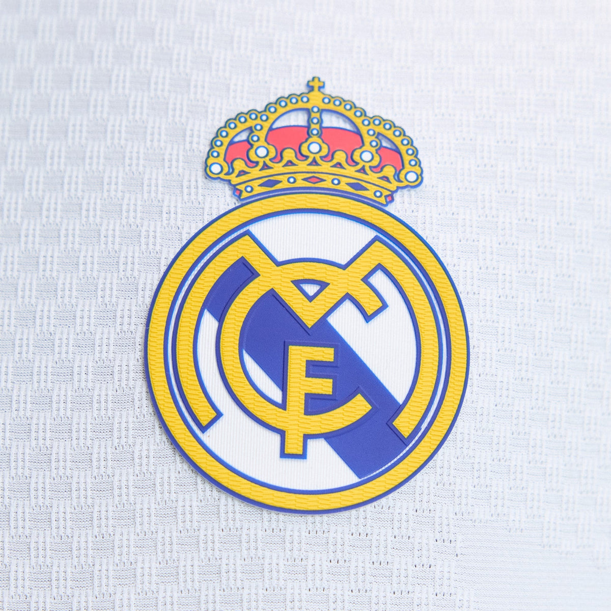 Real Madrid 2026/27 Home Player Long Sleeve Jersey - fabric and crest detail