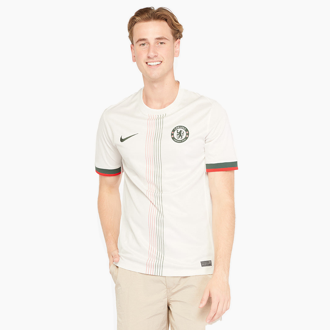 Chelsea 2025/26 Away soccer jersey - front view on model