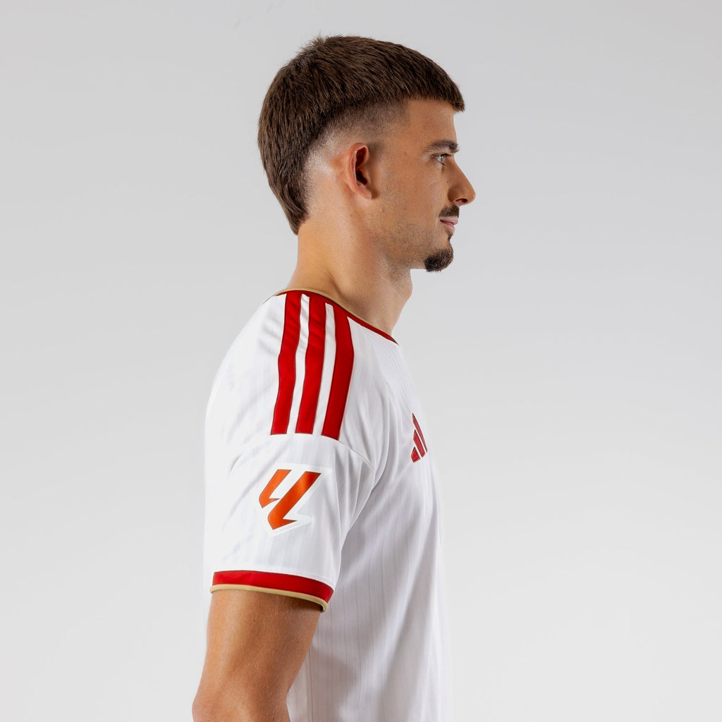 Sevilla 2026/27 home jersey — sleeve and shoulder detail