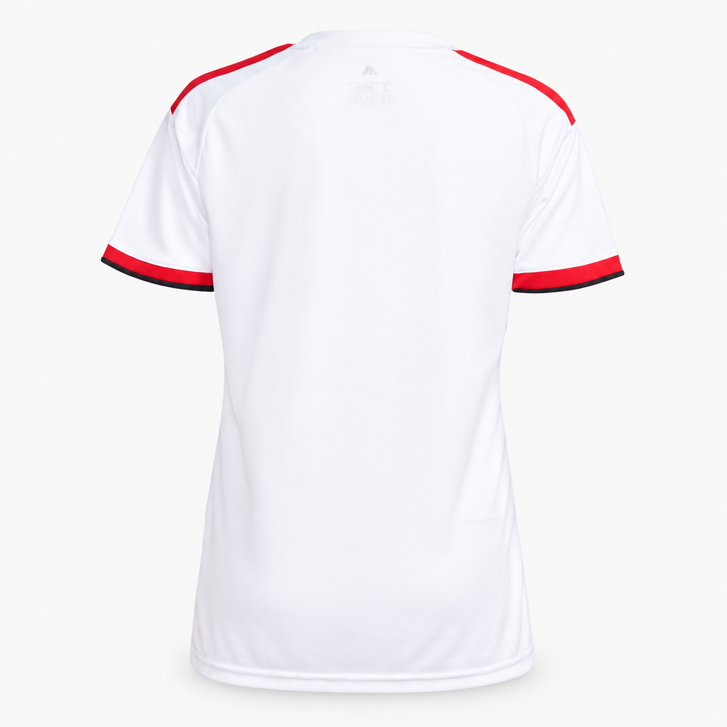 Flamengo 2026/27 women's away jersey — back view, AI-assisted background adaptation