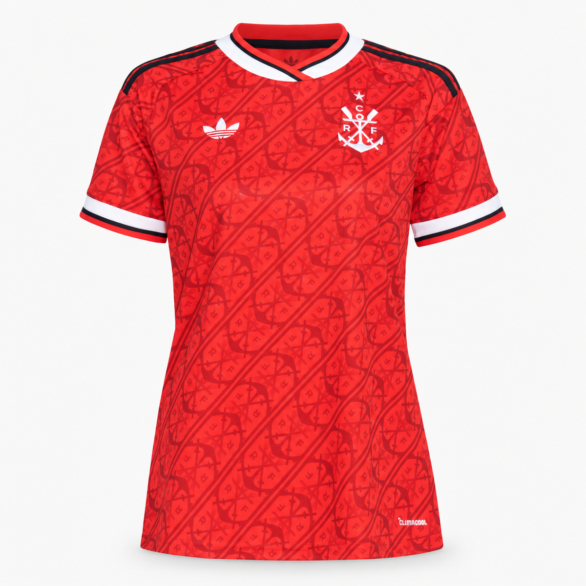 Flamengo 2026/27 women's third jersey — front view, AI-assisted background adaptation