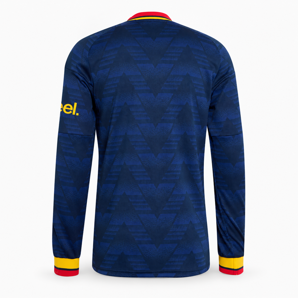 Arsenal 2026/27 Away Long Sleeve Jersey - back product view, AI-assisted background adaptation from official brand reference