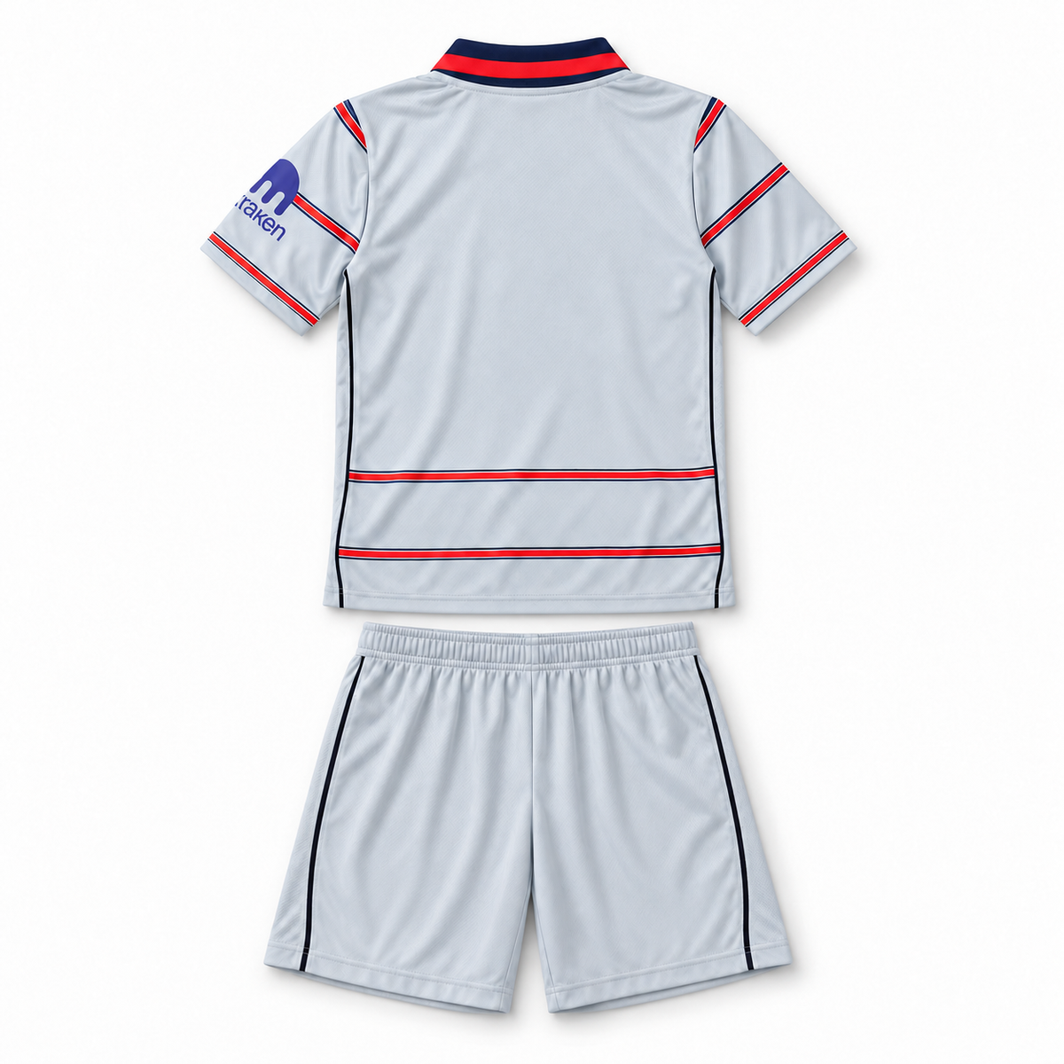 Atlético Madrid 2026/27 Third Kids Kit - shirt and shorts back; AI-assisted studio visualization based on the supplier-verified kit