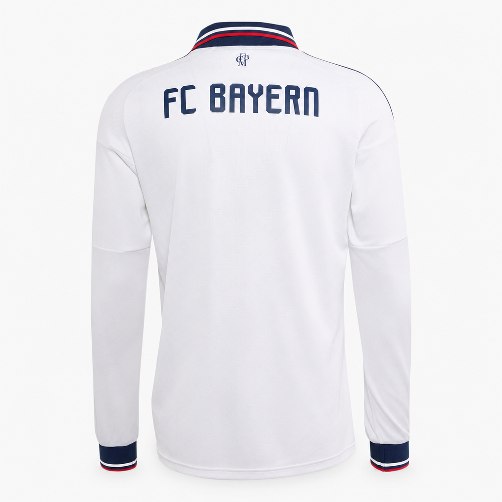 Bayern Munich 2026/27 Away Long Sleeve Jersey - back product view; AI-assisted background refinement