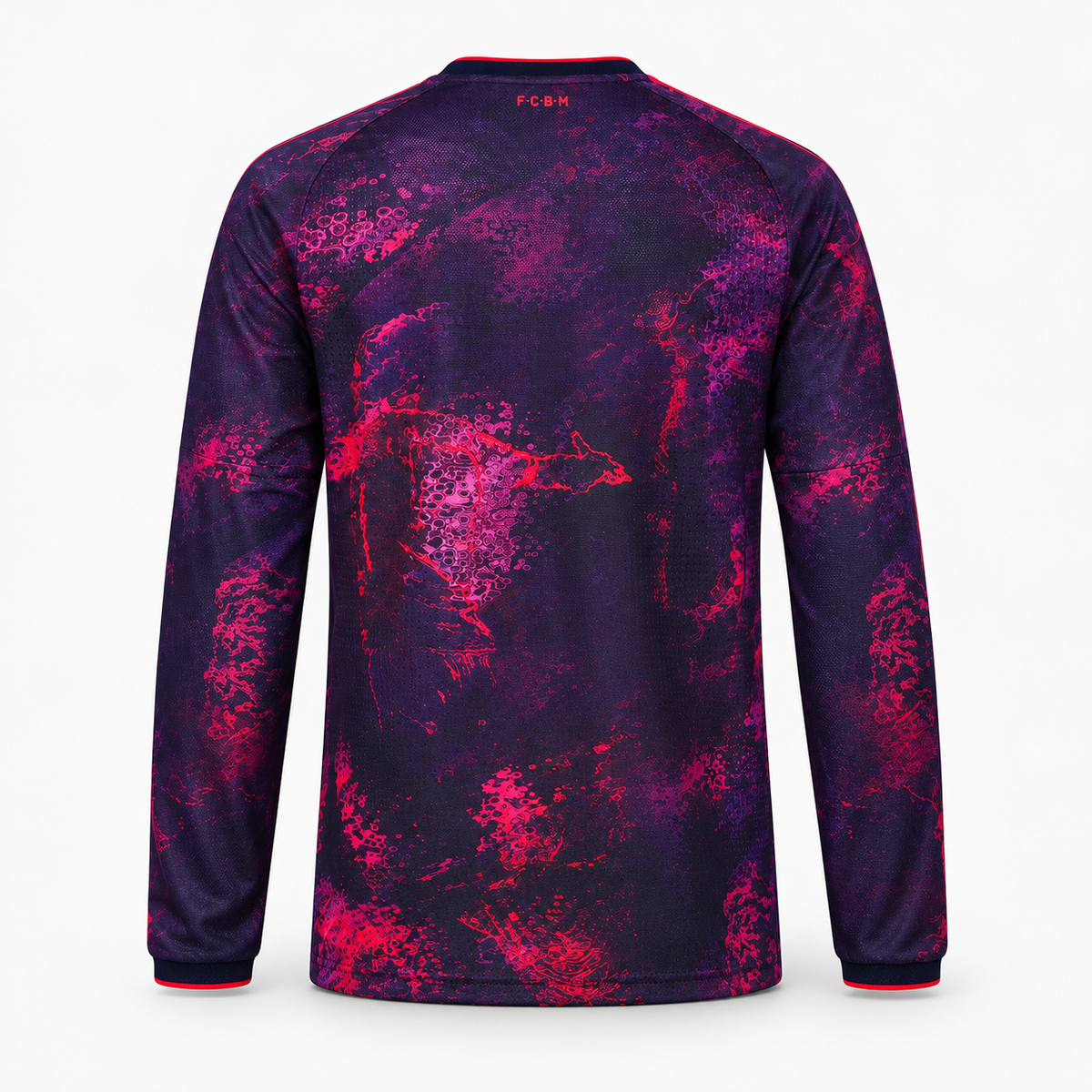 Bayern Munich 2026/27 Third Long Sleeve Jersey - back product view; AI-assisted studio image based on supplier-verified fan version