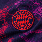 Bayern Munich 2026/27 Third Long Sleeve Jersey - crest detail; AI-assisted studio image based on supplier-verified fan version