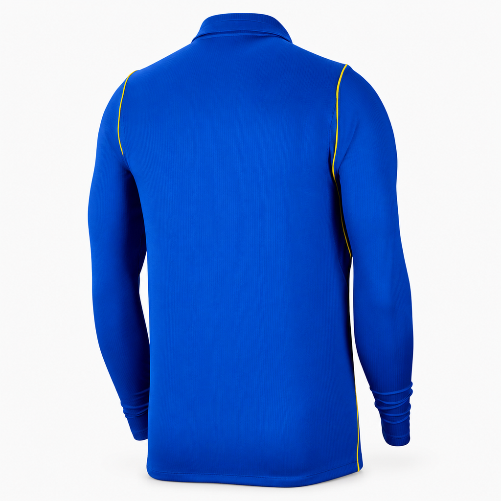 Chelsea 2026/27 Home Long Sleeve Jersey - back product view; AI-assisted background refinement