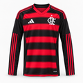 Flamengo 2025/26 Home Long Sleeve Jersey - front product view; AI-assisted studio image based on the supplier-verified garment