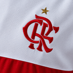 Flamengo 2026/27 Away Long Sleeve Jersey - crest embroidery detail; AI-assisted studio image based on the supplier-verified garment