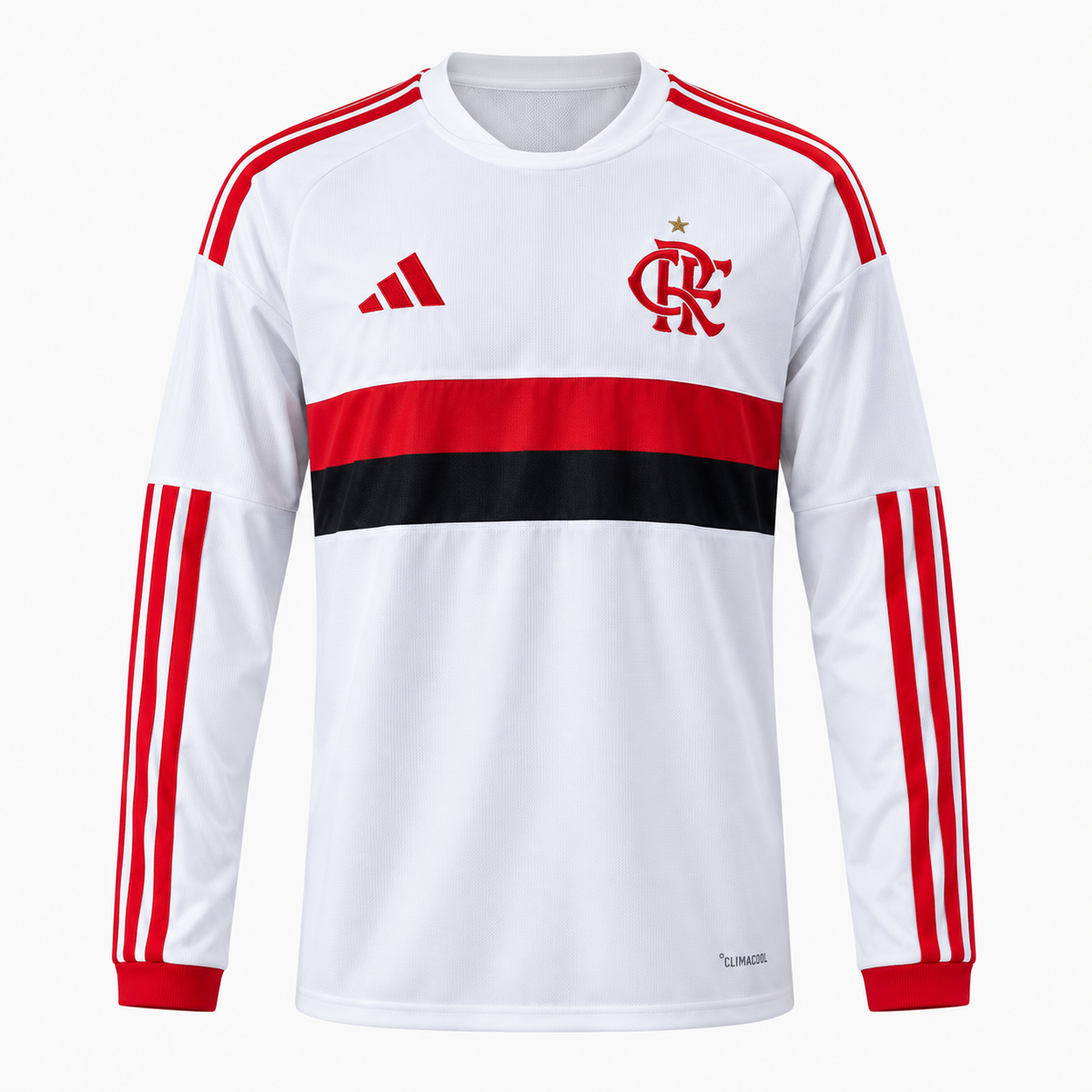 Flamengo 2026/27 Away Long Sleeve Jersey - front product view; AI-assisted studio image based on the supplier-verified garment