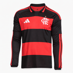Flamengo 2026/27 Home Long Sleeve Jersey - front product view; AI-assisted studio image based on the supplier-verified garment