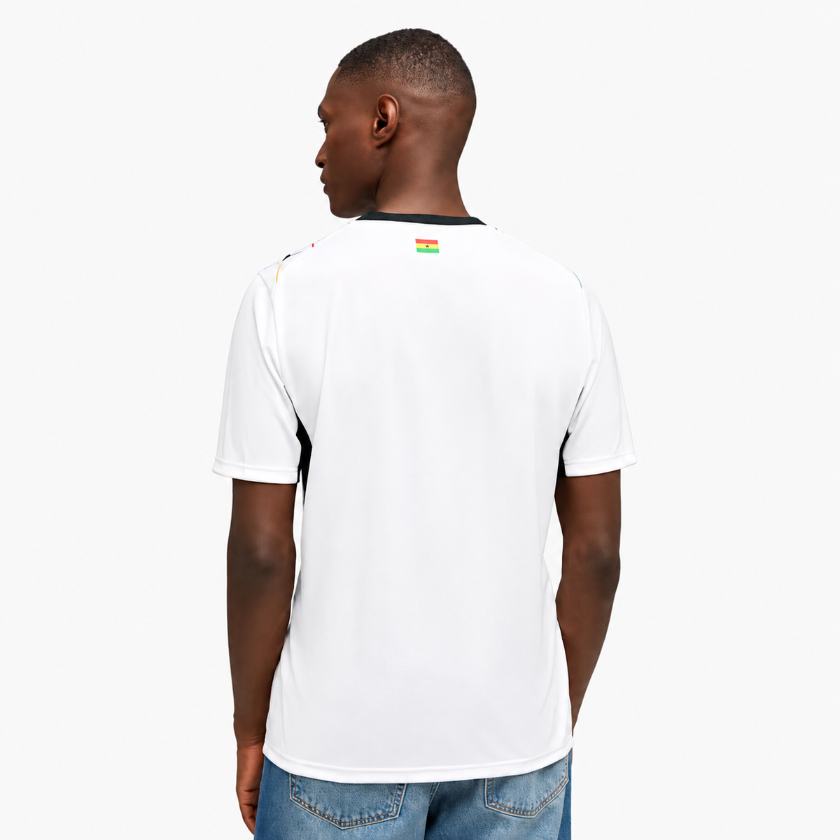 Ghana 2026 Home Jersey - back model view; AI-assisted background refinement