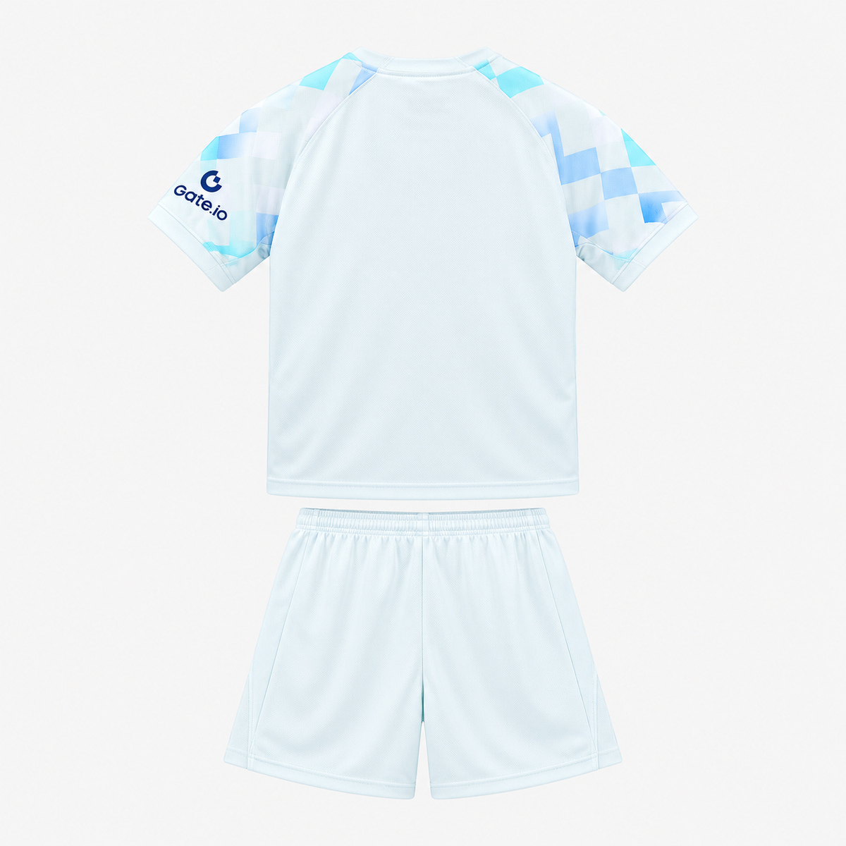 Inter Milan 2025/26 Away Kids Kit - shirt and shorts back; AI-assisted studio visualization based on the supplier-verified kit