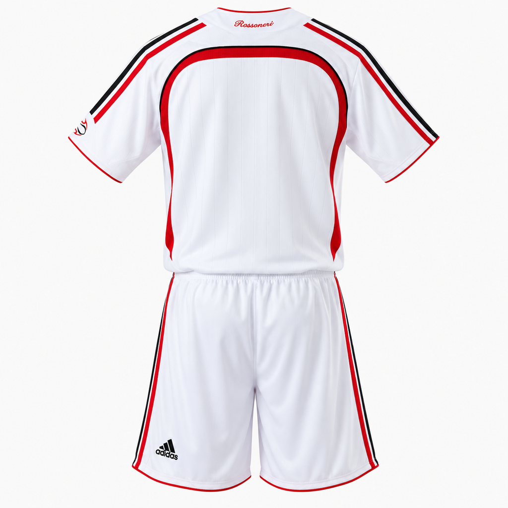 AC Milan 2006/07 Away Retro Kids Kit — back shirt and shorts