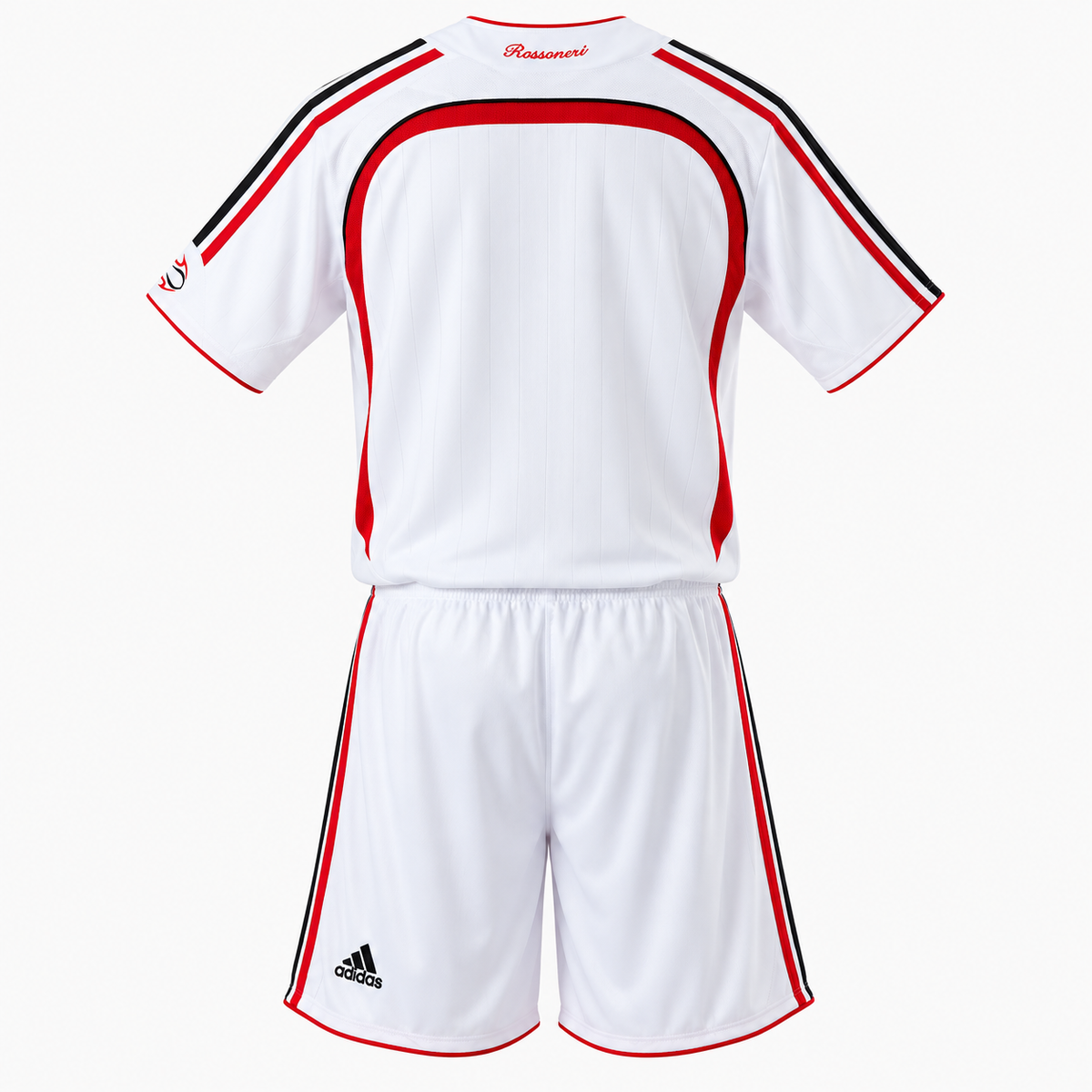 AC Milan 2006/07 Away Retro Kids Kit — back shirt and shorts