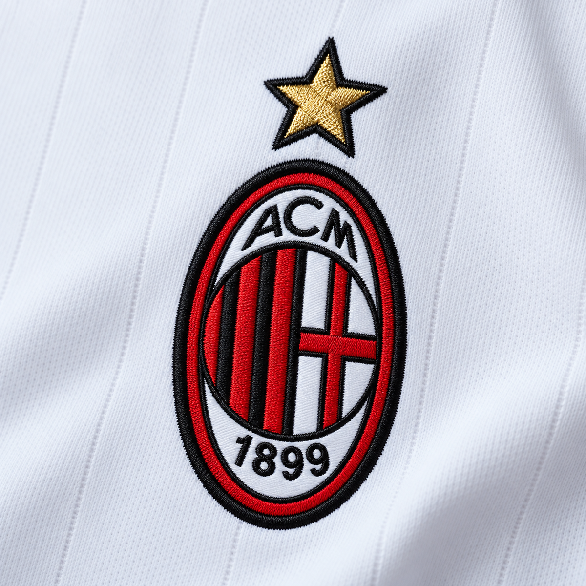 AC Milan 2006/07 Away Retro Kids Kit — crest and fabric detail