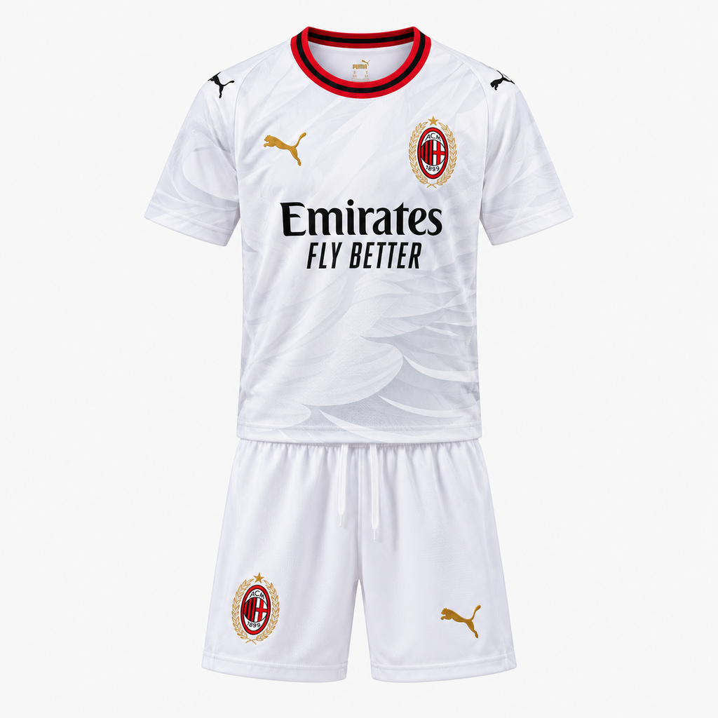 AC Milan 2026/27 Away Kids Kit — front shirt and shorts