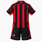 AC Milan 2006/07 Home Retro Kids Kit — back shirt and shorts