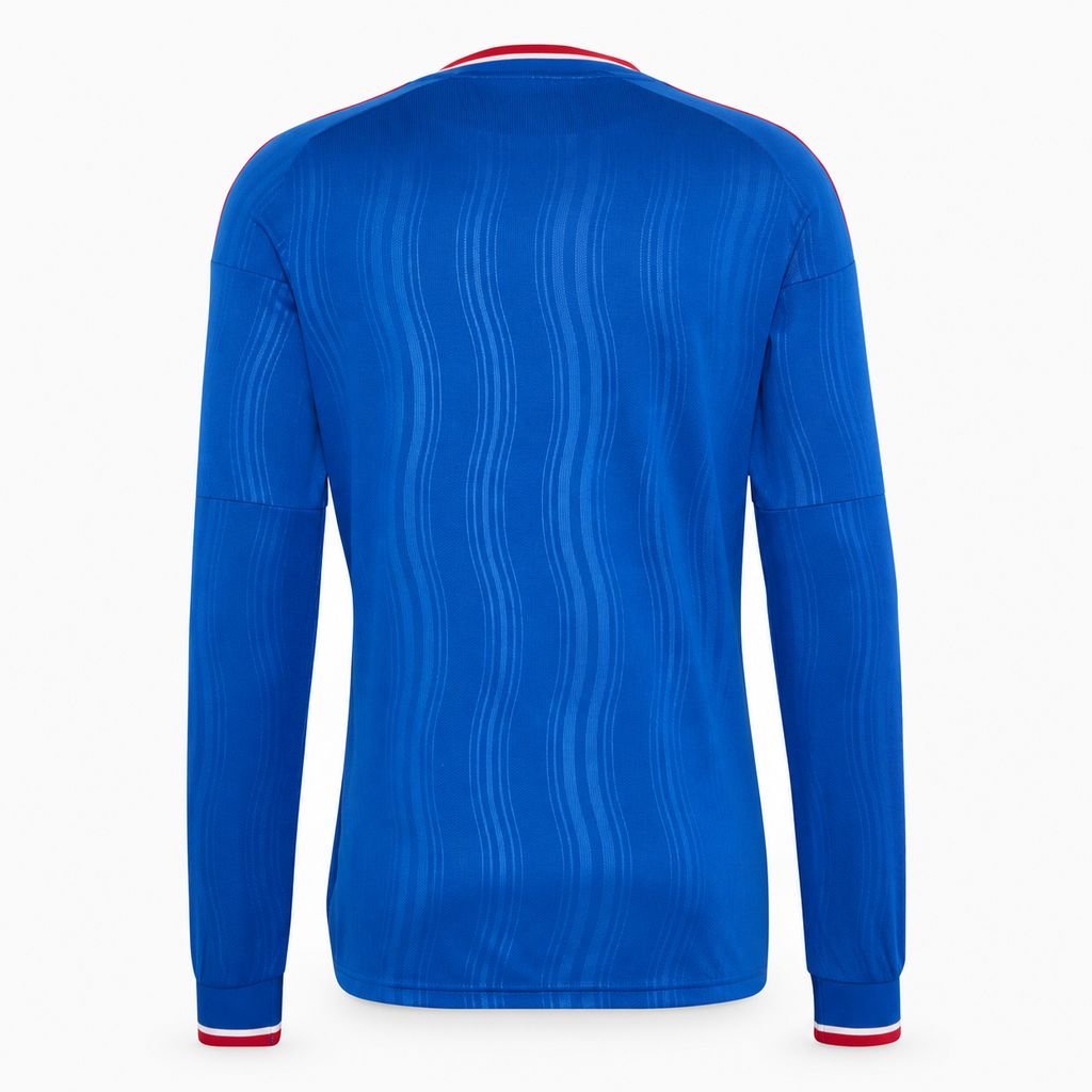 Manchester United 2026/27 Away Long Sleeve Jersey - back product view; AI-assisted background refinement