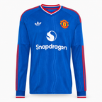 Manchester United 2026/27 Away Long Sleeve Jersey - front product view; AI-assisted background refinement