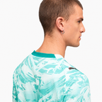 Portugal 2026 Away Jersey - shoulder-detail view with AI-assisted background adaptation from official reference