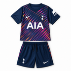 Tottenham Hotspur 2026/27 Away Kids Kit - shirt and shorts front; AI-assisted studio visualization based on the supplier-verified kit