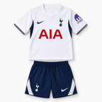 Tottenham Hotspur 2026/27 Home Kids Kit - shirt and shorts front; AI-assisted studio visualization based on the supplier-verified kit