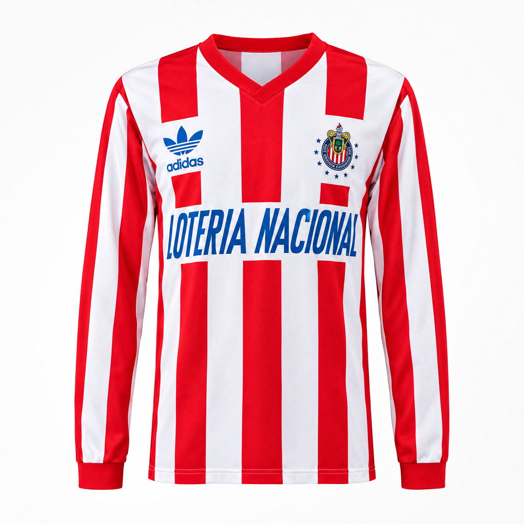 Chivas Guadalajara 1991/92 Home Long Sleeve Retro Jersey - Front view
