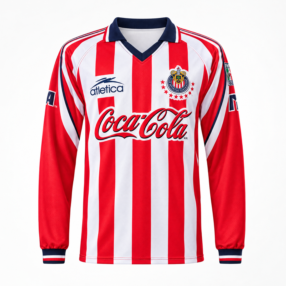 Chivas Guadalajara 1998/99 Home Long Sleeve Retro Jersey - Front view