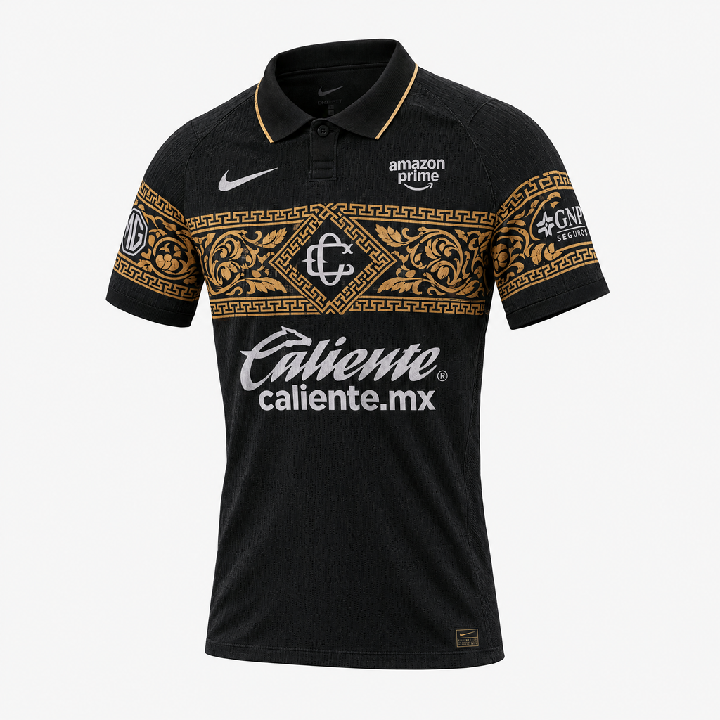 Chivas Guadalajara 2026/27 black third player jersey - sculptural front view
