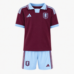 Aston Villa 2026/27 Home Kids Kit - shirt and shorts front view