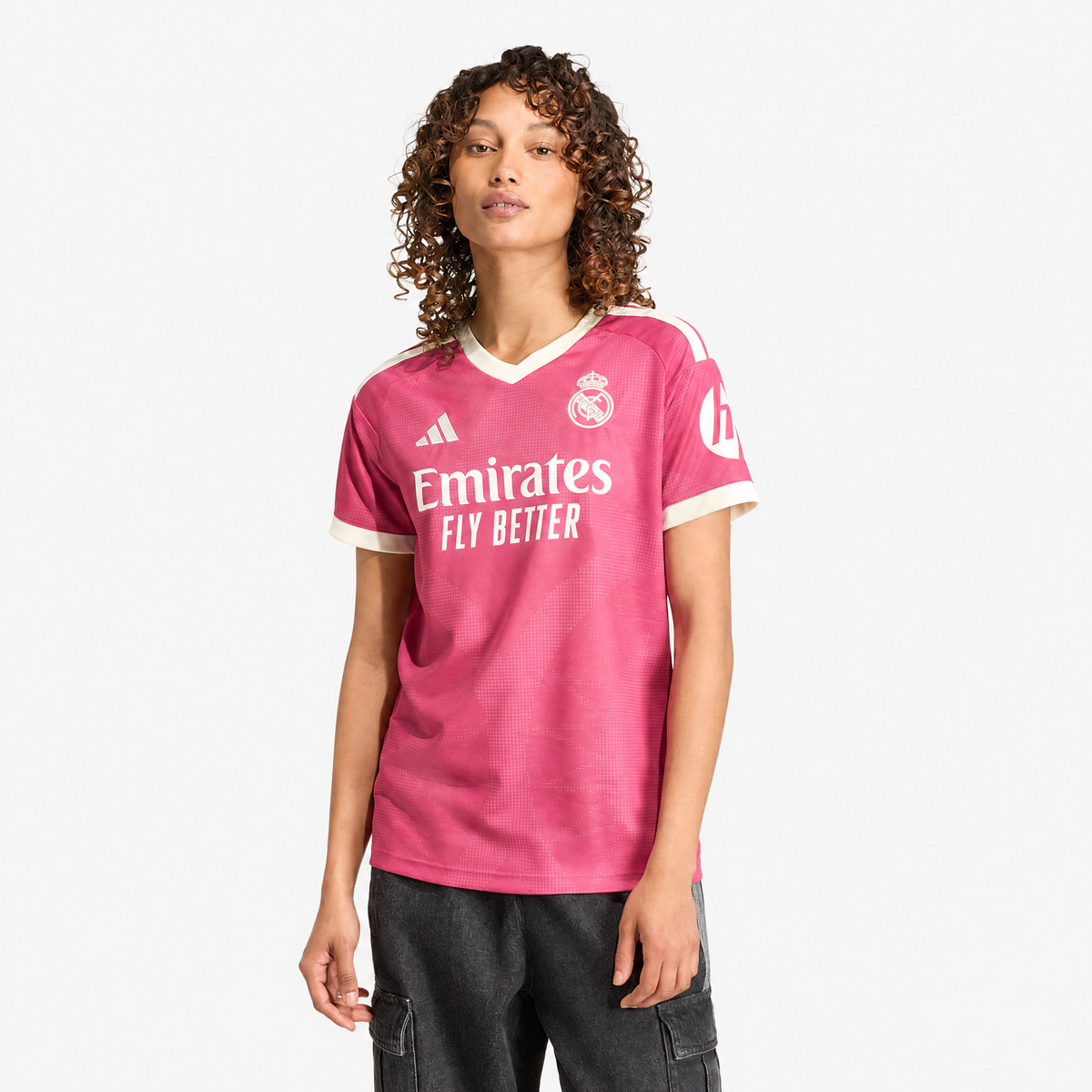 Real Madrid 2026/27 Third Women's Jersey - woman wearing the shirt; AI-assisted studio background adaptation