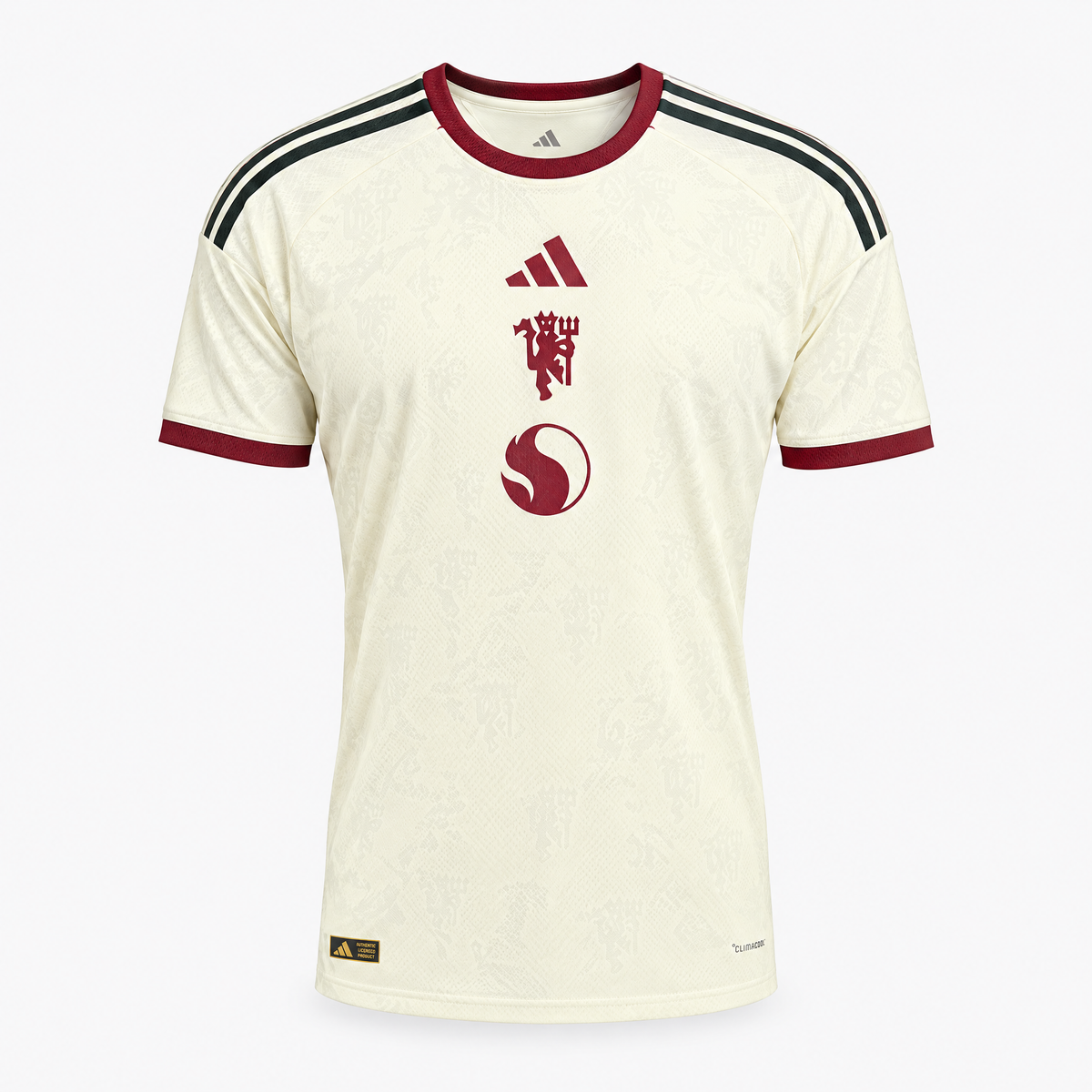Manchester United 2026/27 Third Player Jersey - front studio product view; AI-assisted adaptation from garment reference