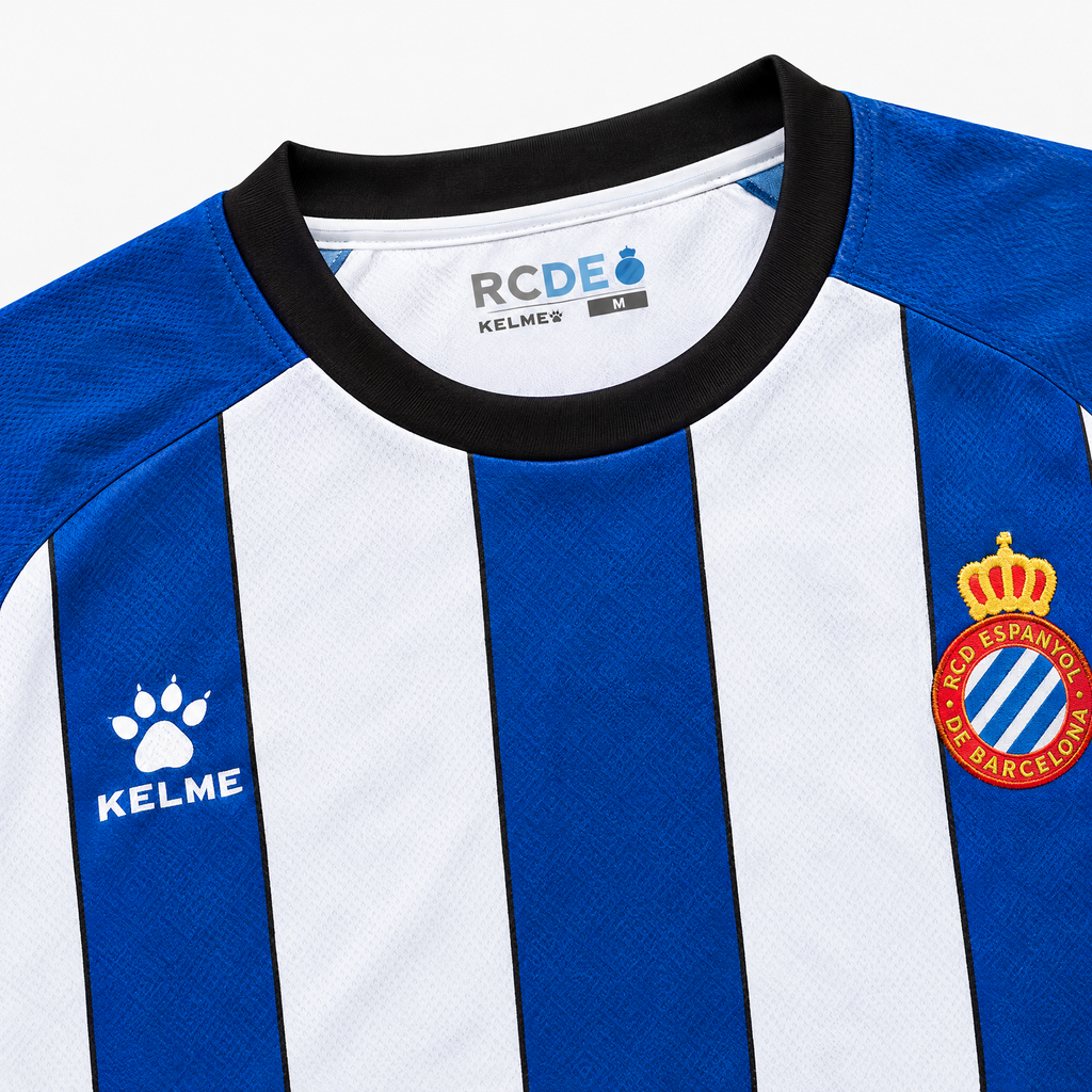 Espanyol 2026/27 Home Jersey - neckline and garment detail