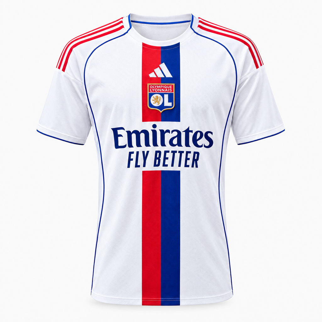 Olympique Lyonnais 2025/26 Home Jersey - front studio view