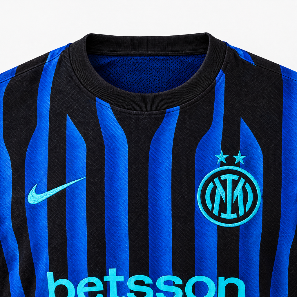 Inter Milan 2025/26 Home Jersey - collar and chest detail