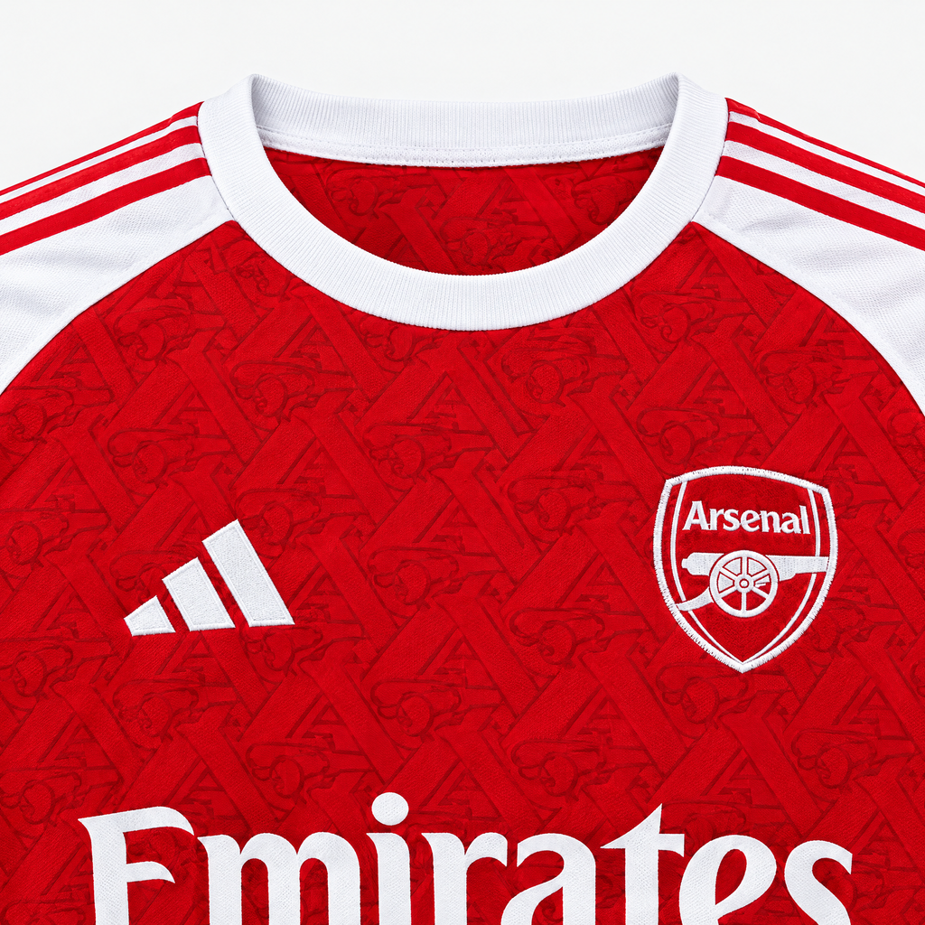 Arsenal 2025/26 Home Jersey - collar and chest detail