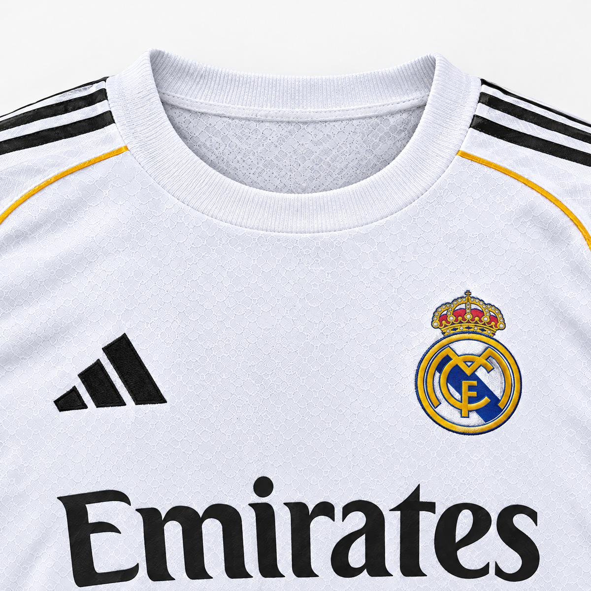Real Madrid 2025/26 Home Player Jersey - collar and chest detail