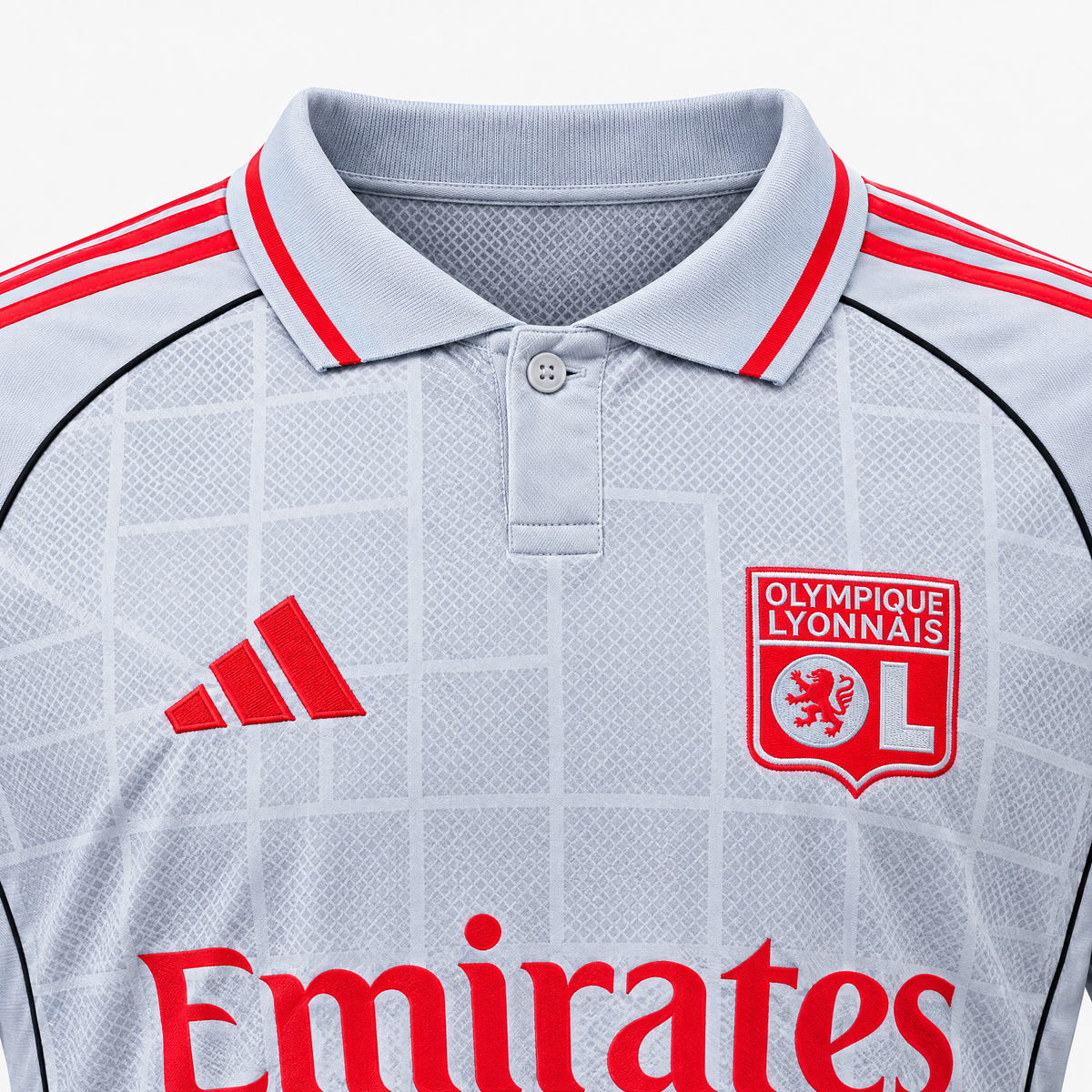 Olympique Lyonnais 2025/26 Third Jersey - collar and chest detail