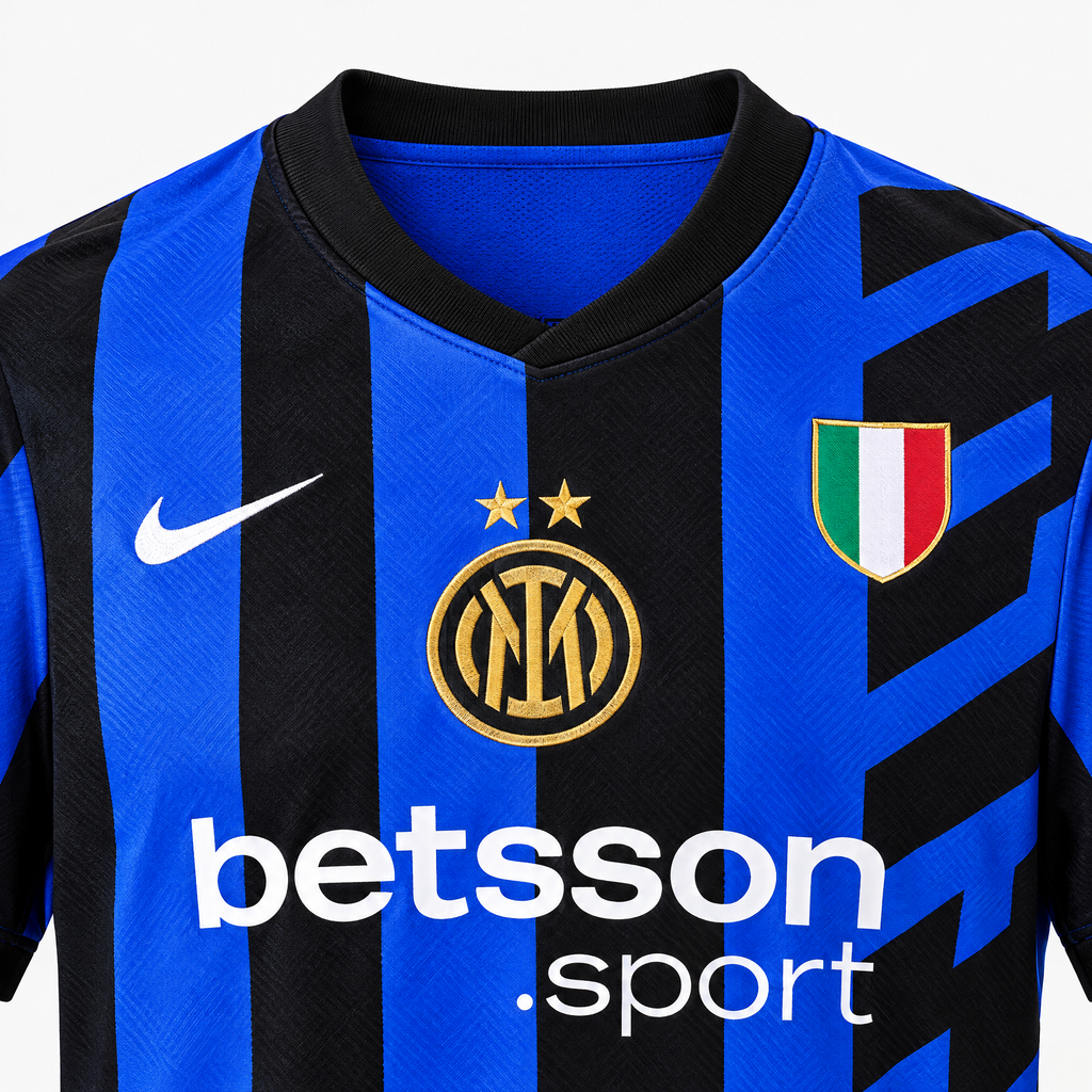 Inter Milan 2024/25 Home Jersey - collar and chest detail
