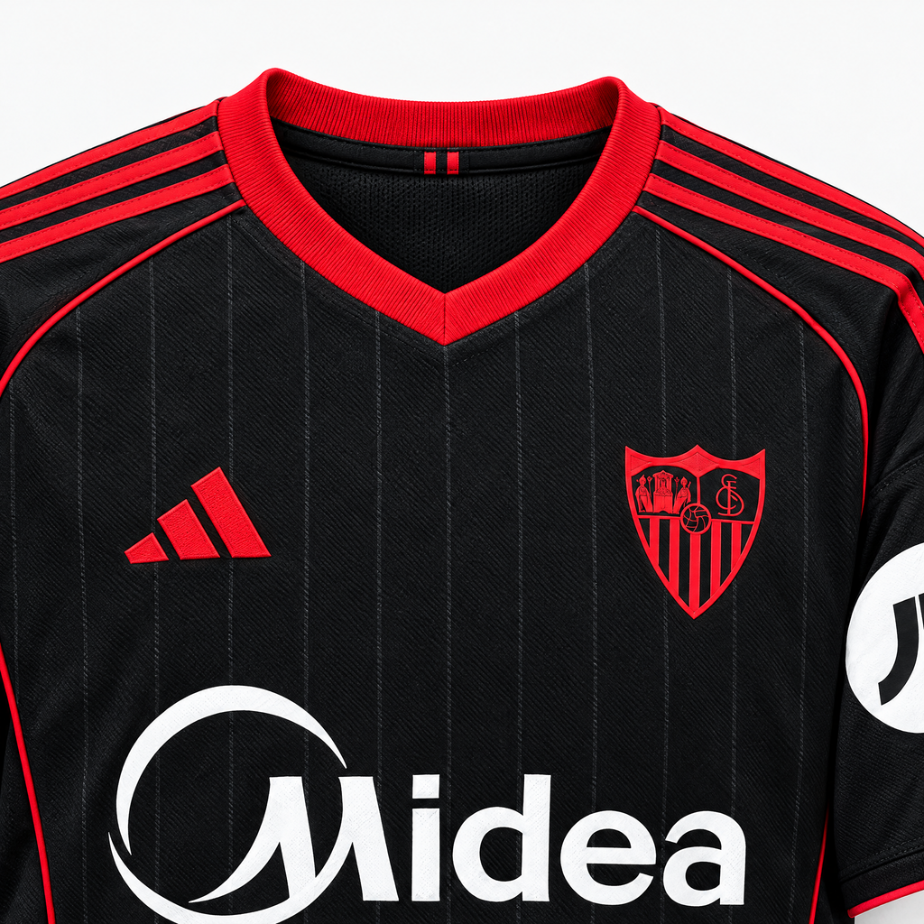 Sevilla 2025/26 Third Jersey - collar and chest detail