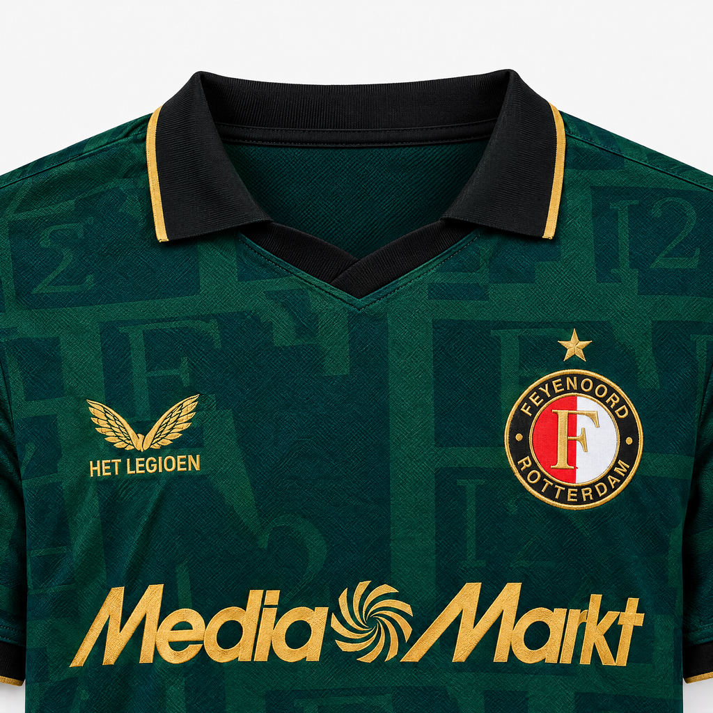 Feyenoord 2025/26 Fourth Jersey - collar and chest detail
