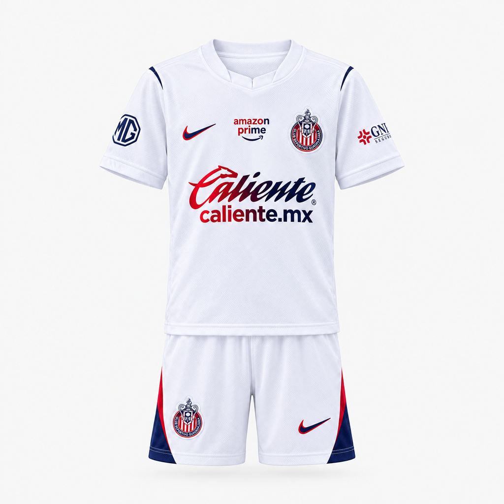 Chivas Guadalajara 2026/27 Away Kids Kit — front product view