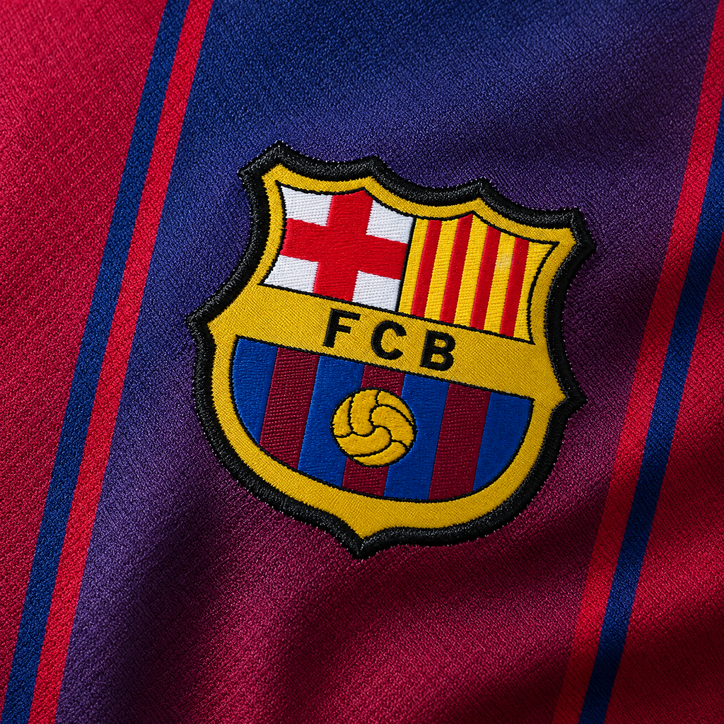Barcelona 2025/26 Home Long Sleeve Jersey — crest detail