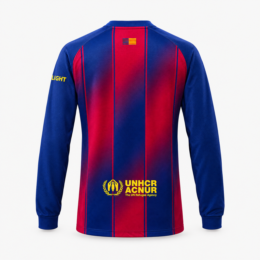 Barcelona 2025/26 Home Long Sleeve Jersey — back product view