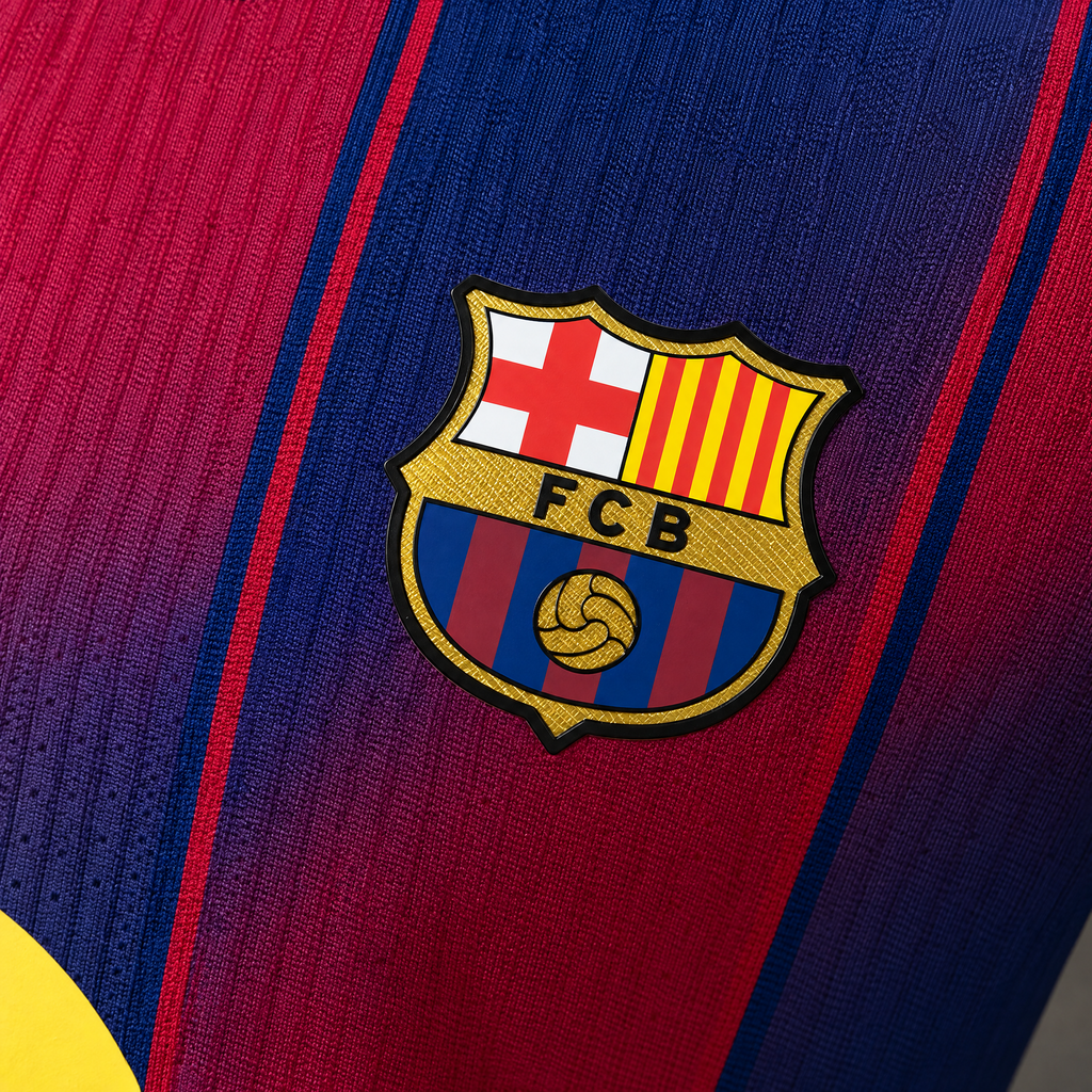Barcelona 2025/26 Home Player Long Sleeve Jersey — crest detail