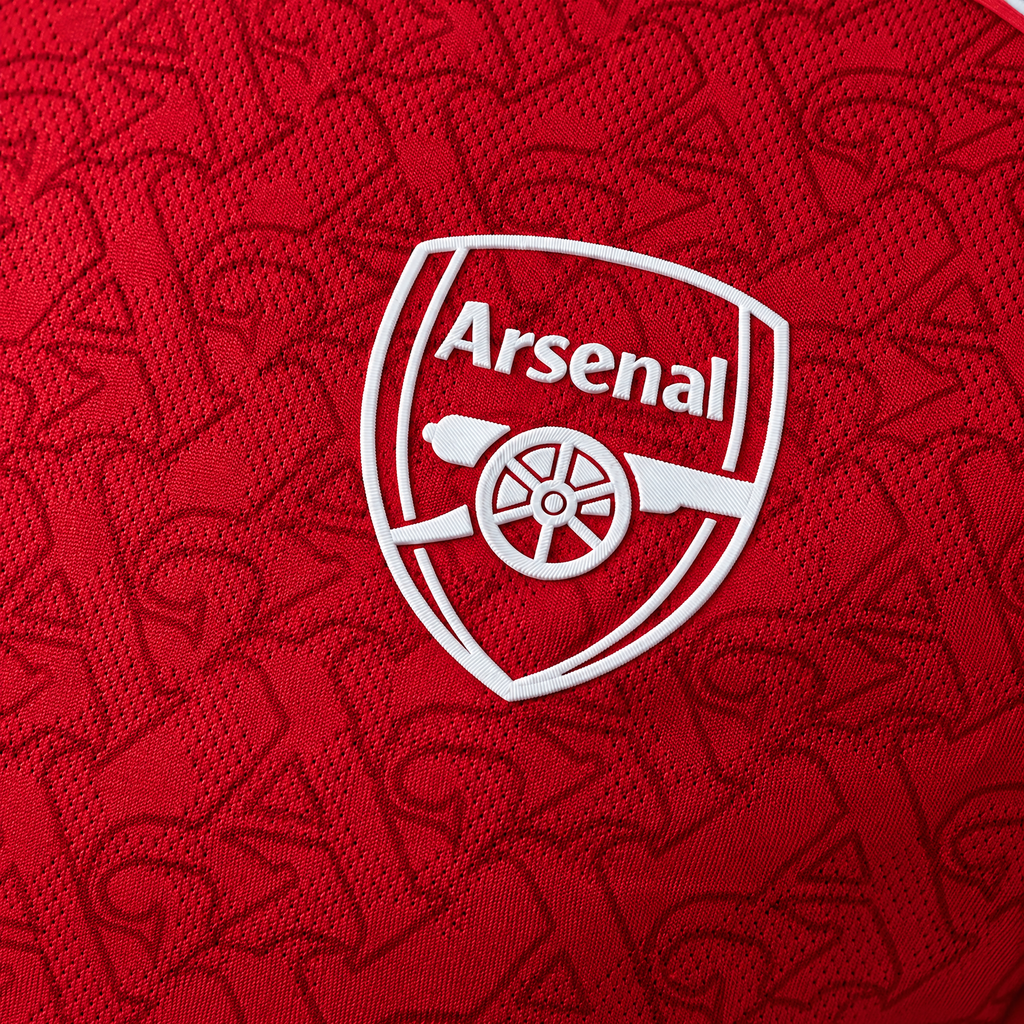 Arsenal 2025/26 Home Player Long Sleeve Jersey — crest detail